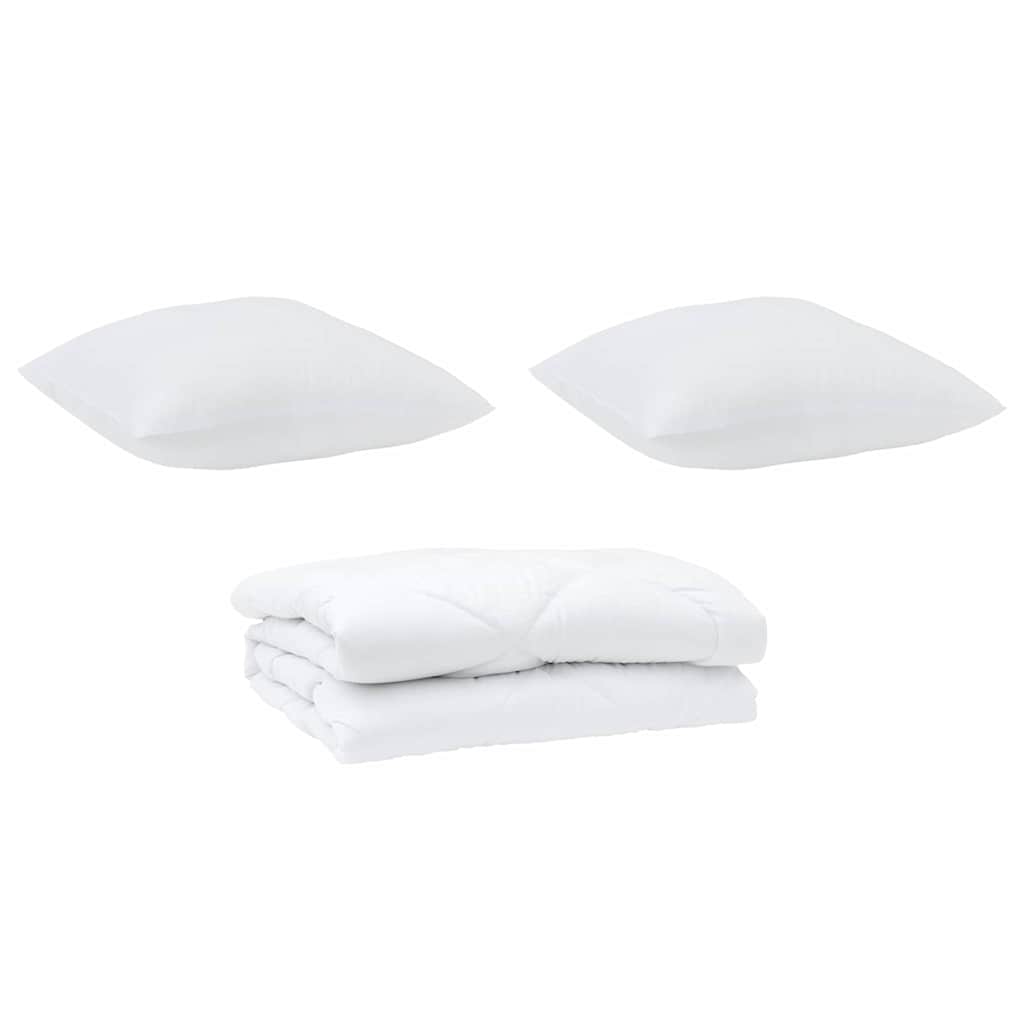 Duvet mit Kissen mit Kissen 3 pcs Weiß Mikrofaser